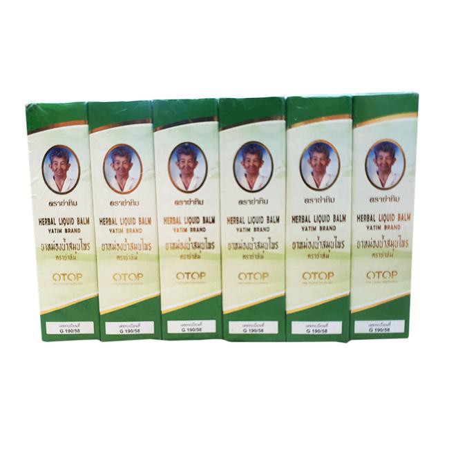 12 Chai Dầu 22 vị thảo dược Thái Lan, dầu gió nóng lăn OTOP Herbal Liquid Balm Yatim Brand 8ml