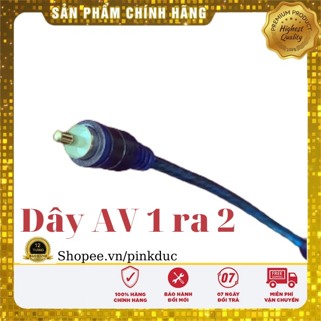 Dây Chia AV 1 Đực Ra 2 Cái Hàng Chất Lượng Cao, Dây Hoa Sen AV 1 In 2 Out