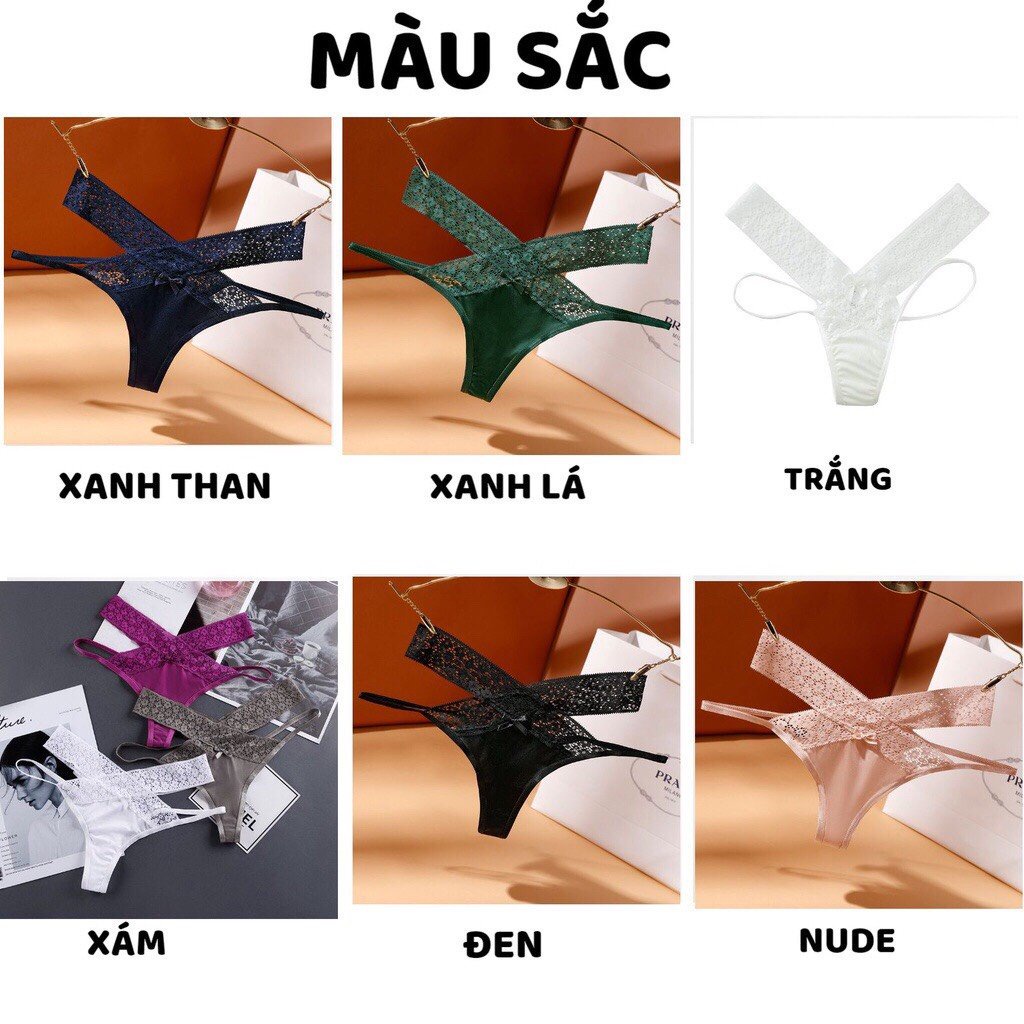 Quần Lót Nữ Lọt Khe - Quần lọt khe ren thiết kế cạp chéo 2 dây cao cấp DAN STORE MÃ 3097