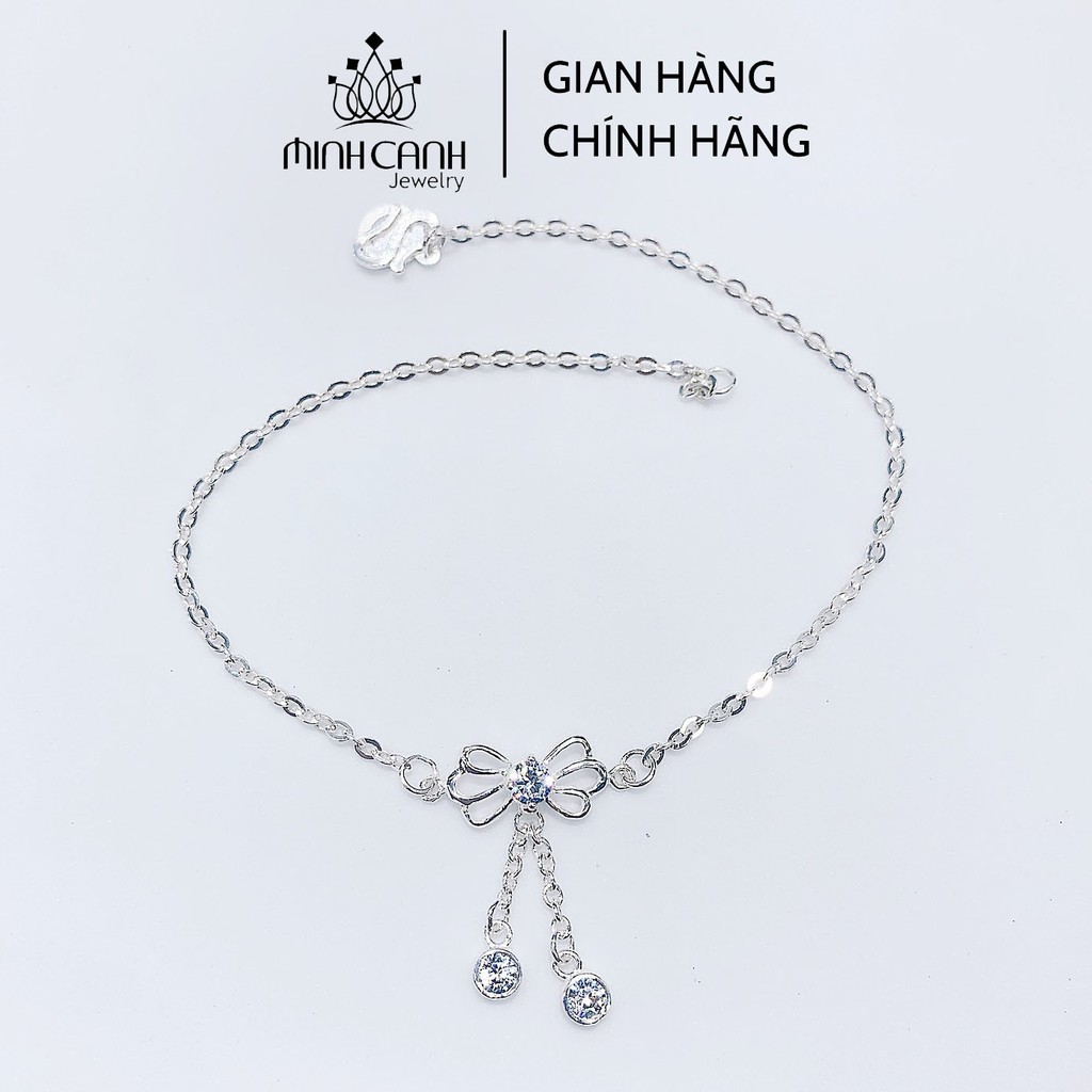 Lắc Chân Bạc Nữ Dễ Thương Họa Tiết Nơ - Minh Canh Jewelry