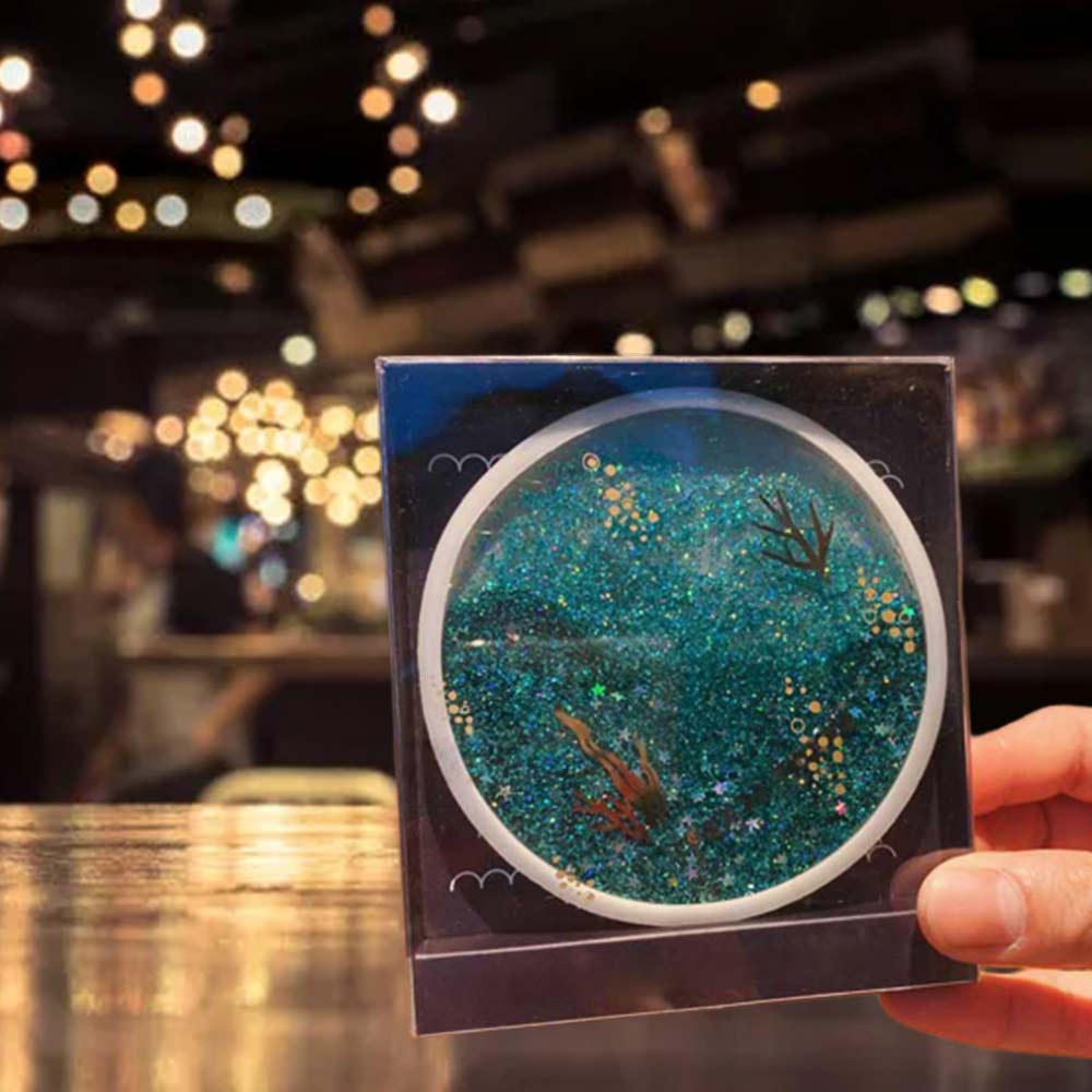 Acrylic coaster PVC coaster marine fish scale coaster quicksand insulation mat dining table coaster