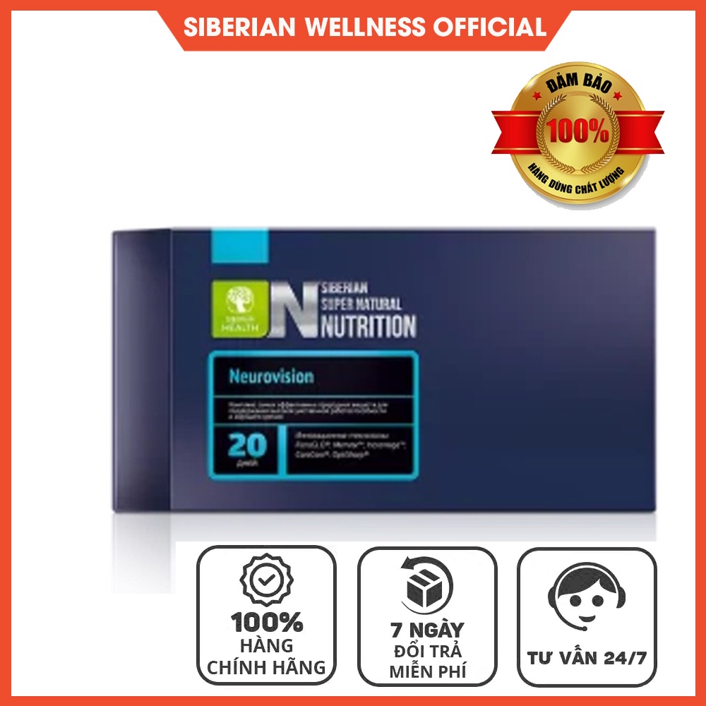 Neurovision Super Natural Nutrition - Tăng cường sự tập trung trí óc và thị lực - SIBERIAN WELLNESS - 20 gói