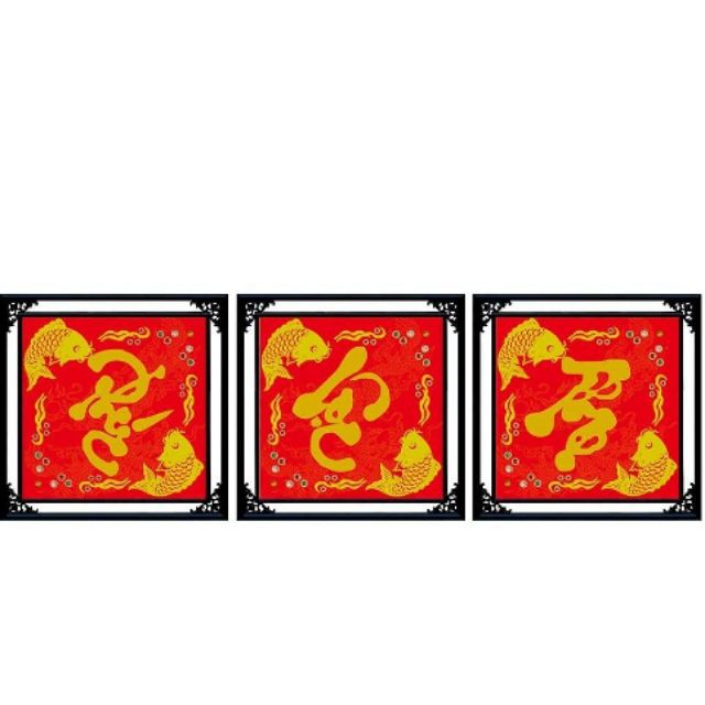 Tranh đính đá Phúc Lộc Thọ KT:142x50cm