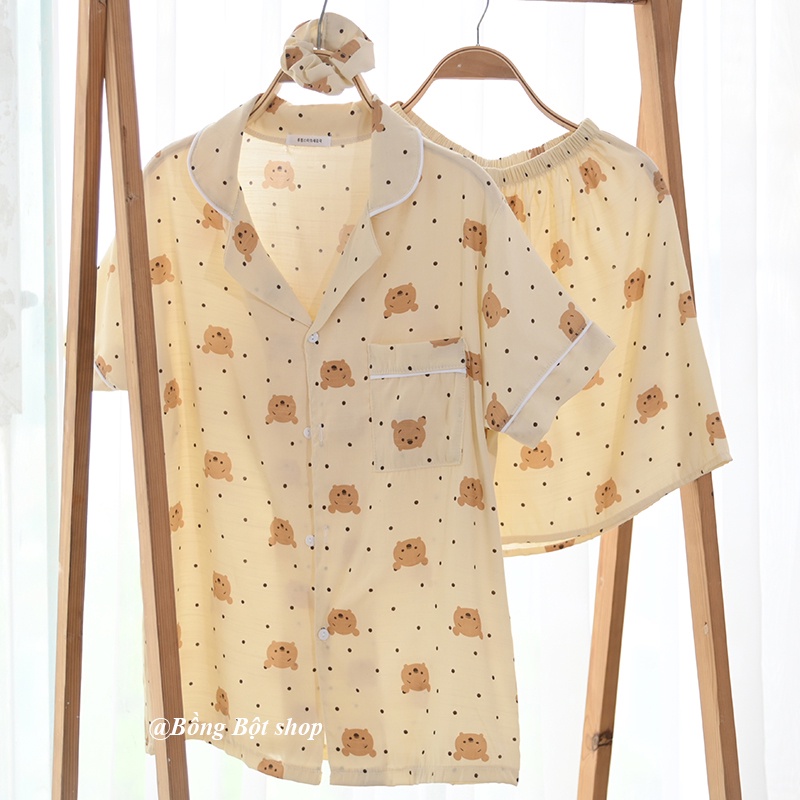 TẶNG KÈM SCRUCHIES BỘ ĐỒ NGỦ MẶC NHÀ ĐŨI HỌA TIẾT HOT HÈ 2022