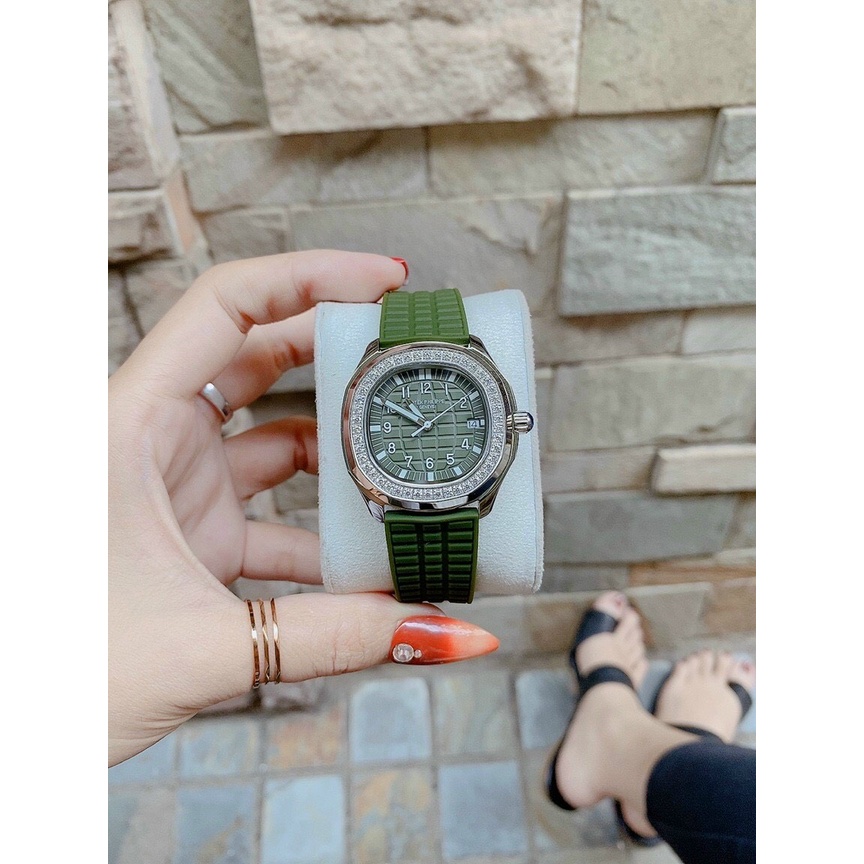 Đồng Hồ Nữ PatekPhilipe Aquanaut 5067A , Máy Pin , Dây Cao Su Màu Trắng , Size 35mm