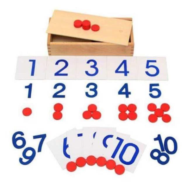 Giáo Cụ Montessori - Thẻ Số Và Đếm Số (Number Cards &amp; Counters)