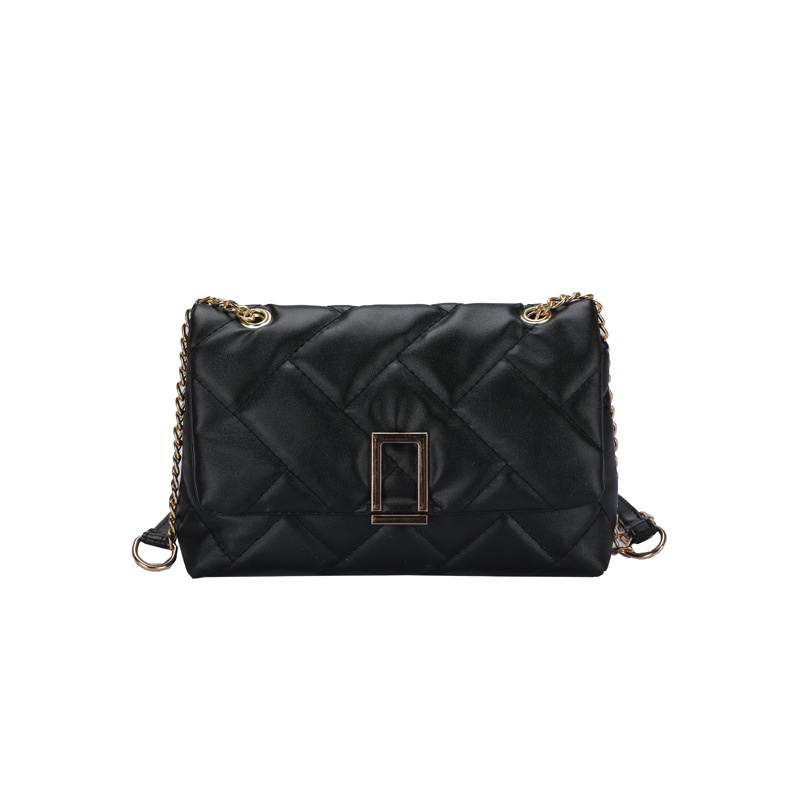 Túi đeo chéo IELGY da mềm màu trơn khóa hình thoi cho nữ