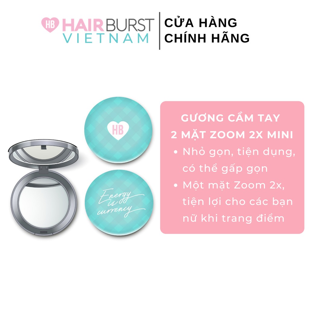 [Mã FMCGMALL -8% đơn 250K] [HB GIFT] Gương Cầm Tay Hairburst 2 Mặt Zoom 2X Mini