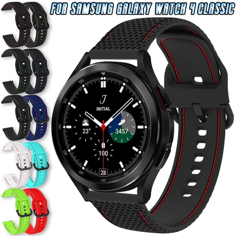 Dây đeo silicon 20mm dành cho đồng hồ thông minh Samsung Galaxy Watch 4 Classic 42 46 40 44mm tuỳ chọn