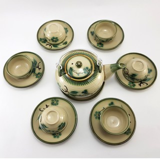 Bộ ấm chén men tro dáng nhật Bát Tràng