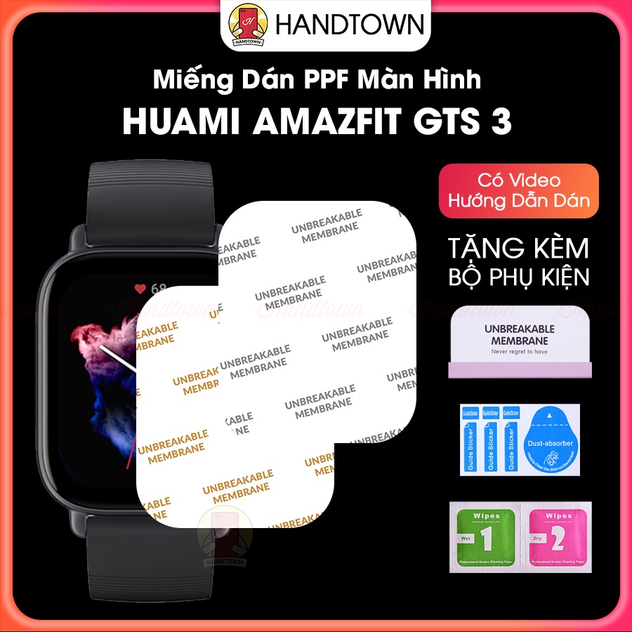 Dán Mặt Kính Màn Hình PPF Cho Xiaomi Huami Amazfit GTS 3 Chống Xước Bụi Bẩn Va Đập Đồng Hồ Thông Minh Handtown