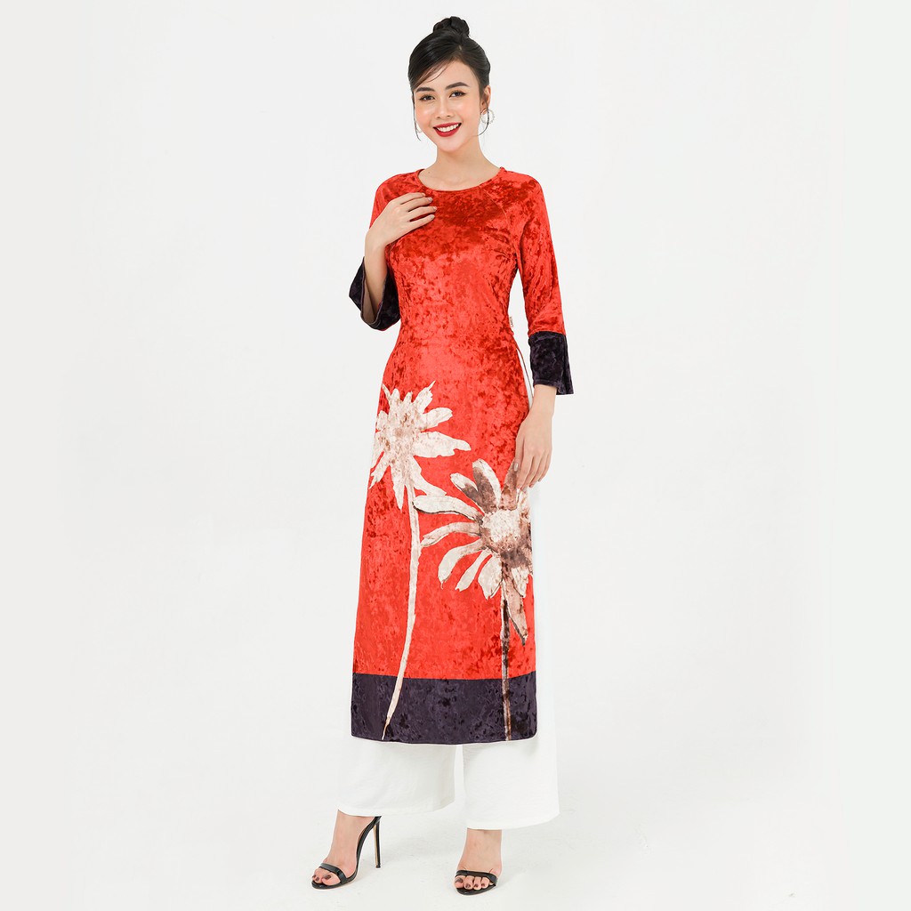 Áo dài cách tân nữ nhung hình LAMER L61A20Q053 (Áo dài không kèm quần)