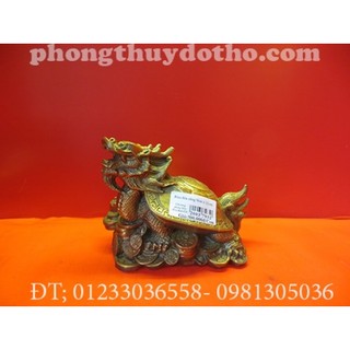 Rùa đầu rồng đồng bát quái cao 10cm dài 12cm. Long quy đồng