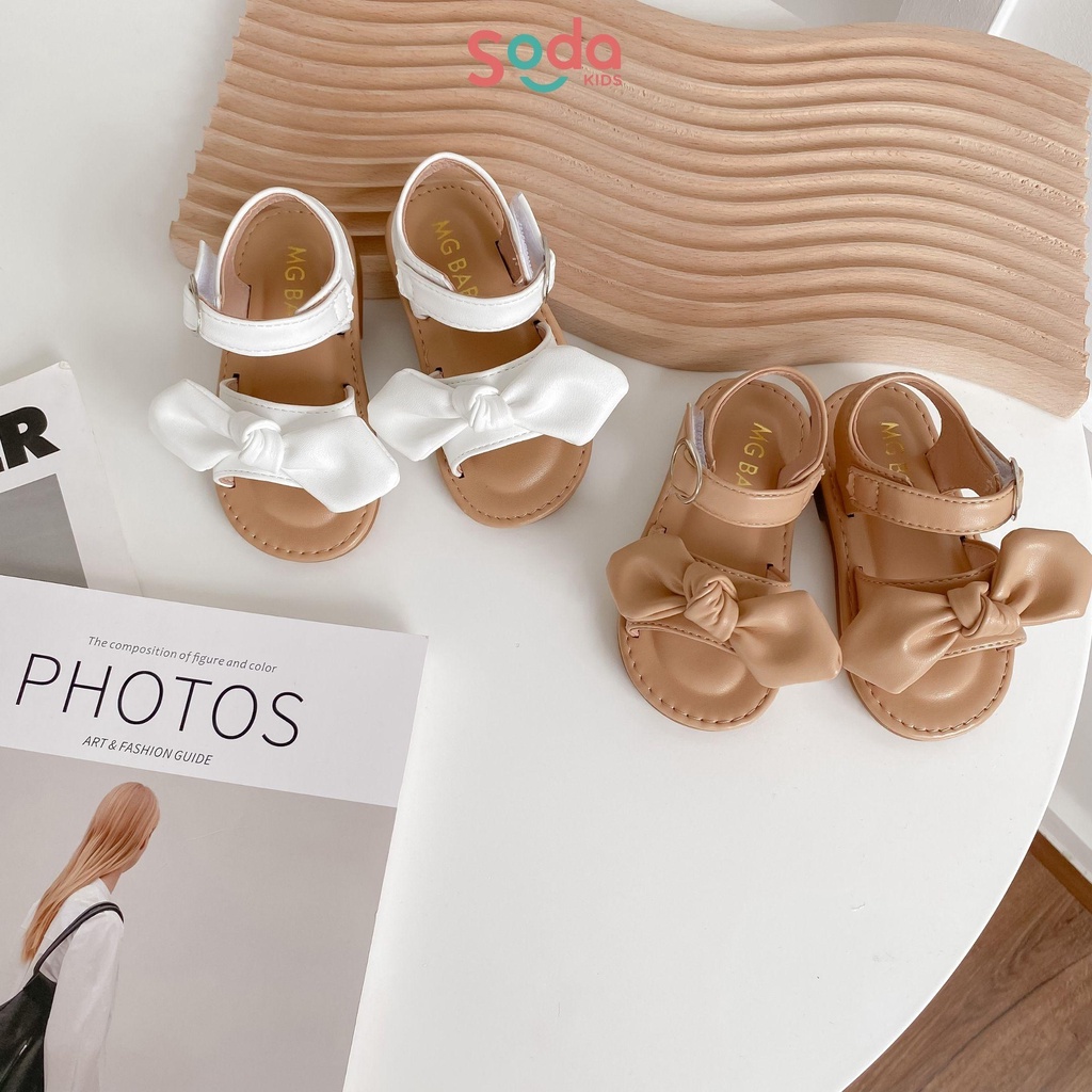 Sandal bé gái SODA KIDS phong cách Hàn Quốc,chất liệu da mềm quai dán