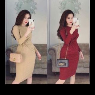 Thanh lý váy body xoắn eo vàng