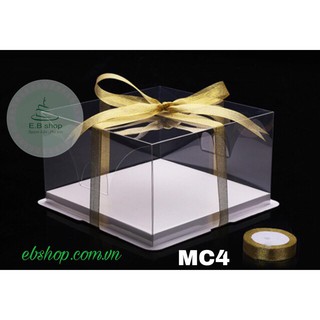 HỘP ĐỰNG BÁNH MICA TRONG SZ 4inch ~ 18cm đựng bánh đựng quà tặng