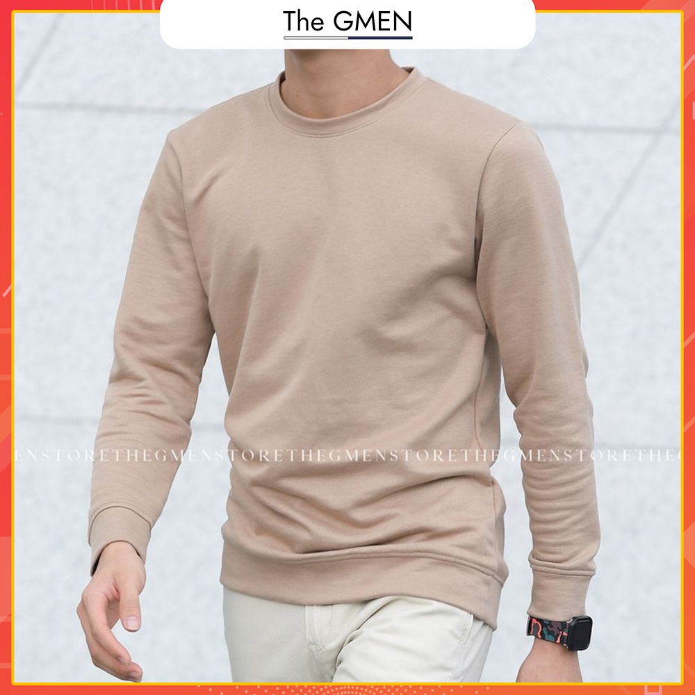 Áo sweater nam The GMEN họa tiết trơn, chất liệu nỉ dày dặn, ấm áp và mềm mại