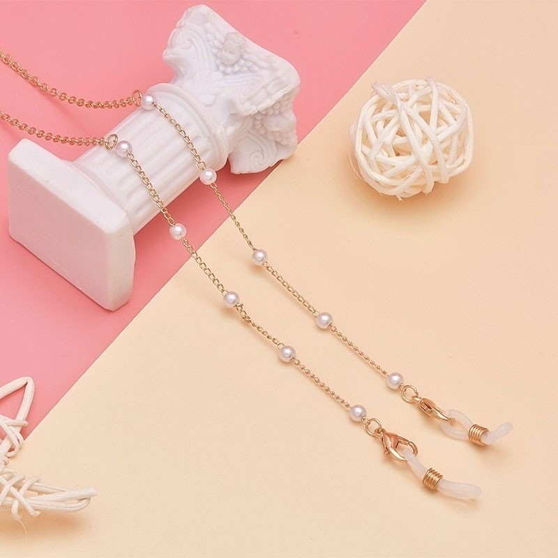 Dây Đeo Cổ Kiêm Mặt Nạ Mắt Đính Hạt Ngọc Trai Chống Thất Lạc Tiện Dụng