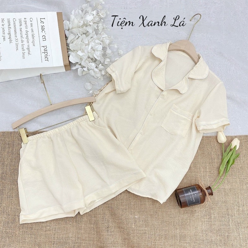Bộ đồ ngủ Pyjama mặc nhà dễ thương- Bộ ngủ đũi xốp hoạ tiết