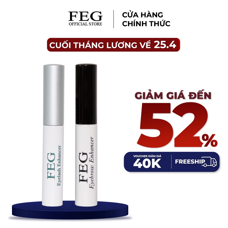 Combo serum dưỡng mày rậm mi cong FEG-Combo toàn diện dưỡng mi- dưỡng mày FEG chiết xuất thiên nhiên