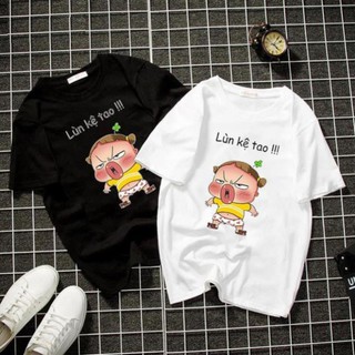 Áo thun unisex form rộng in lùn kệ tao dễ thương vải dày mịn 2019T1100
