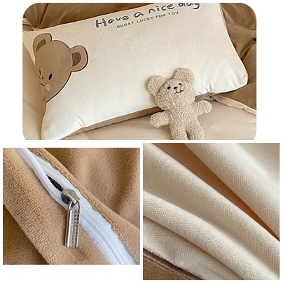 Set Chăn Ga Giường Và Vỏ Gối Chất Nỉ Nhung Gấu Bear Siêu Mềm Mịn Baby Dreams | BigBuy360 - bigbuy360.vn