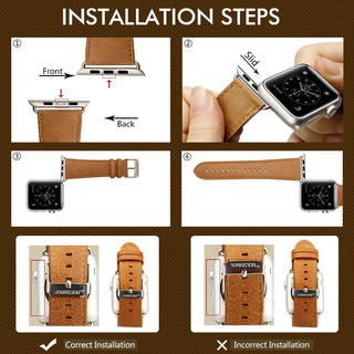 Dây da thật Jisoncase cho Apple Watch nhiều màu