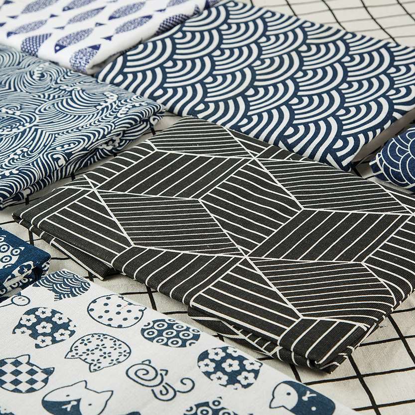 Bộ 14 Miếng Vải Lanh Cotton Phong Cách Nhật Bản