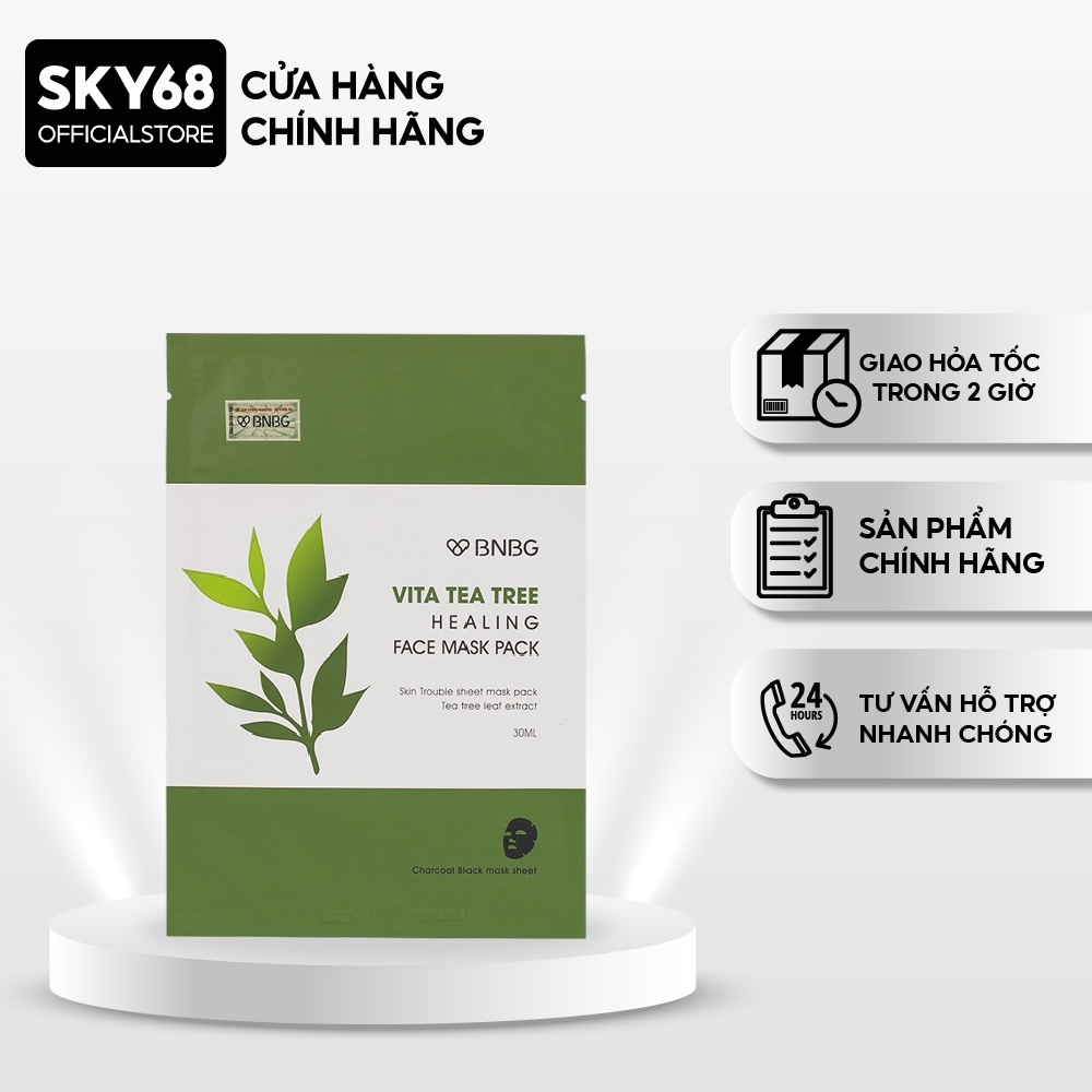 Mặt nạ thải đôc, giảm mụn chiết xuất tràm trà BNBG Vita Tea Tree Healing Face Mask Pack 30ml