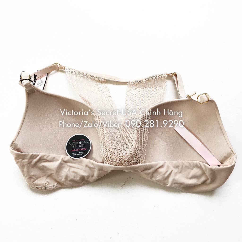 (Hàng Mỹ) 34B/B75 - Áo nude sáng Champage (112) dòng Incredible gài trước, nâng ngực - Victoria's Secret | BigBuy360 - bigbuy360.vn