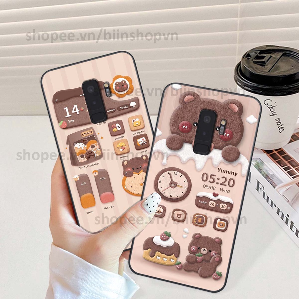 Ốp Samsung S9 / S9 Plus / S9+ in 3D icon gấu nổi siêu xinh, siêu đáng yêu, cá tính phong cách