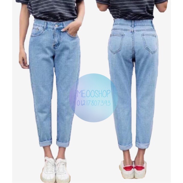 Quần baggy jean lưng cao