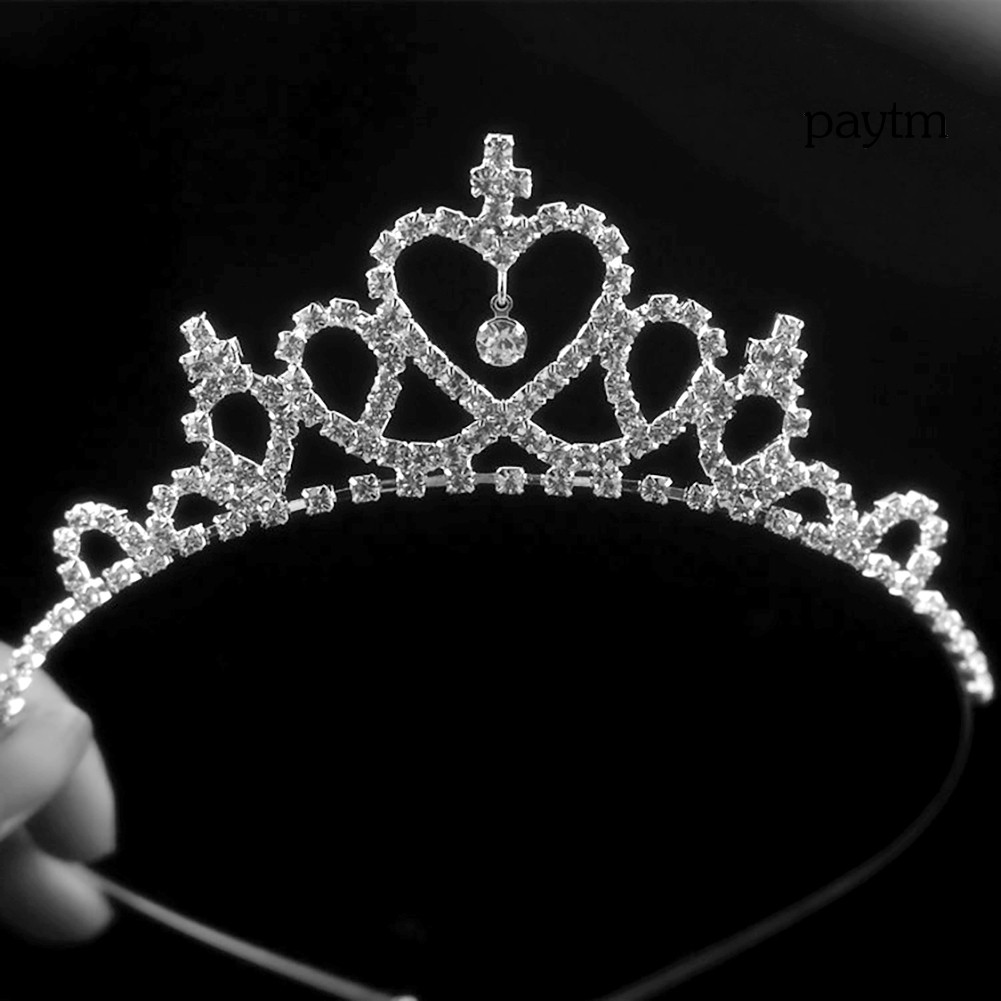 P &amp; M Vương Miện Công Chúa Đính Đá Trái Tim Thanh Lịch Cho Cô Dâu