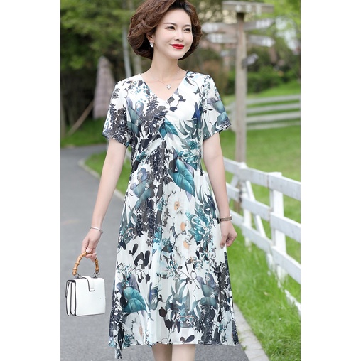 Đầm Chiffon Phong Cách Phương Tây Thời Trang Mùa Hè Hàng Mới Dành Cho Nữ Trung Niên 2022