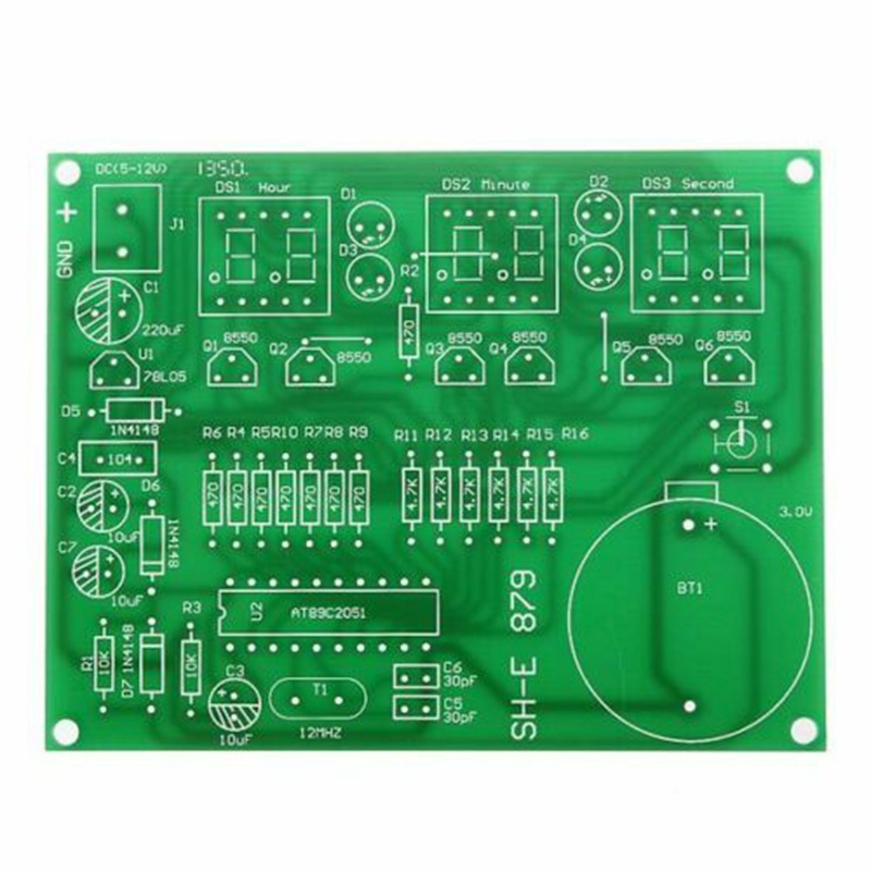 Bộ đồng hồ điện tử AT89C2051 6 LED cho Arduino Flux