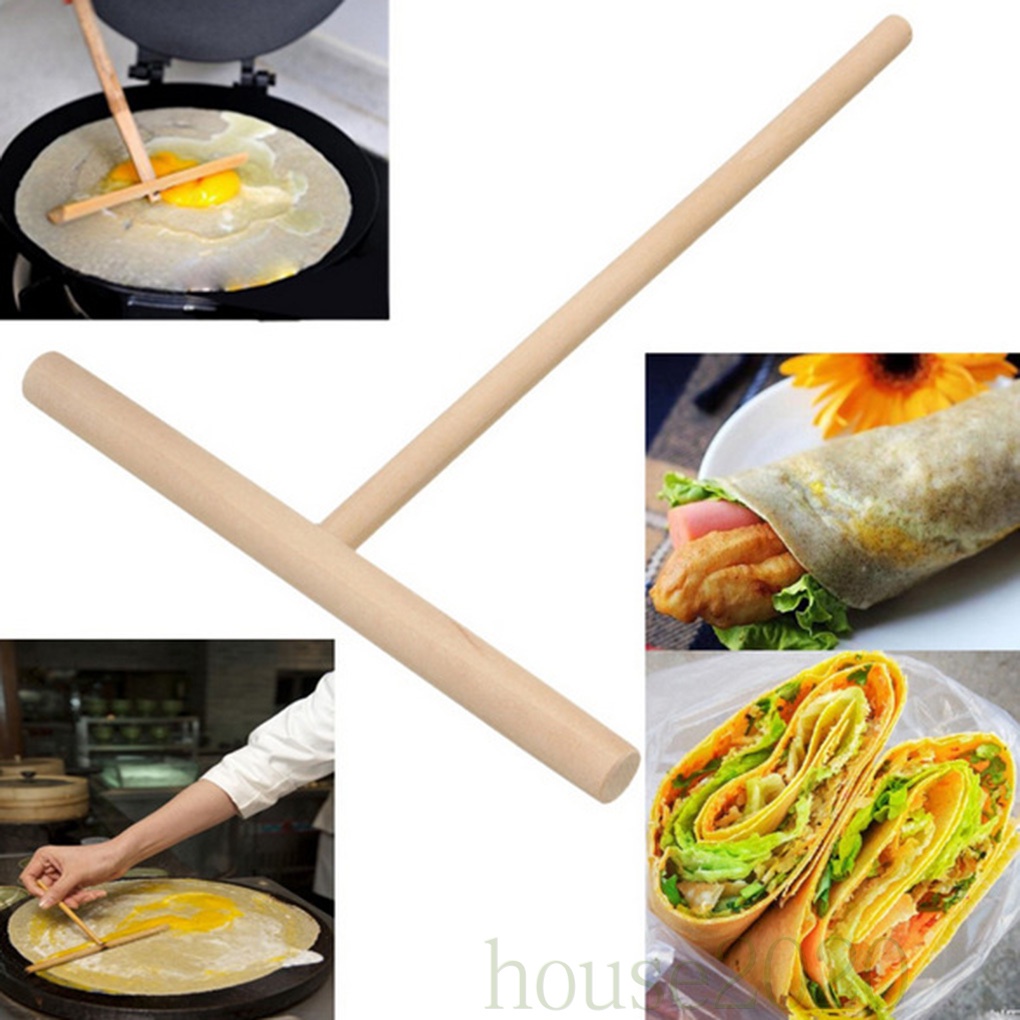 Set 2 Dụng Cụ Làm Bánh Pancake Hình Chữ T Bằng Gỗ Gọn Nhẹ 2020