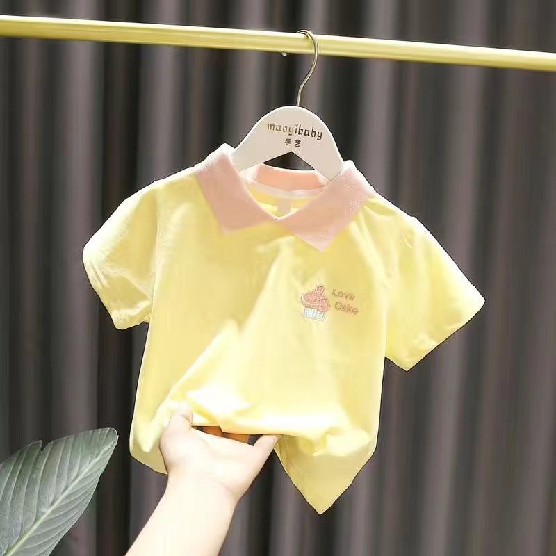 Áo polo Tay Ngắn Phong Cách Hàn Quốc Đơn Giản Thời Trang Mùa Hè Hàng Mới Dành Cho Bạn Nữ