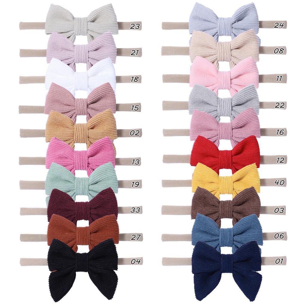 KIDSBOWS 1 băng đô nơ màu trơn dễ thương cho bé gái
