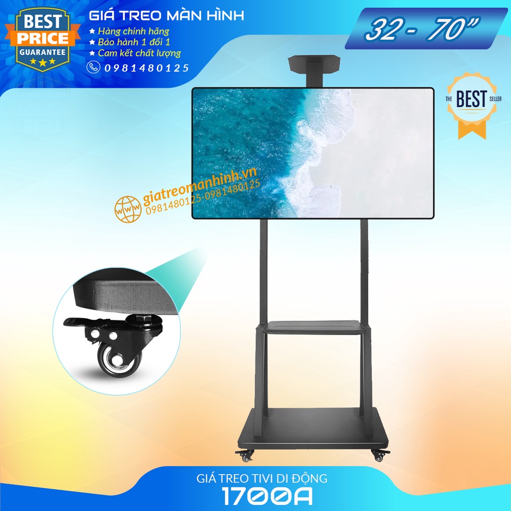 Giá Treo Tivi Di Động 1700 Tương Thích Tivi Từ 32 - 70 Inch - Kệ Treo Tivi Có Bánh Xe Di Chuyển - Ưu Việt Hơn NB AVA1500
