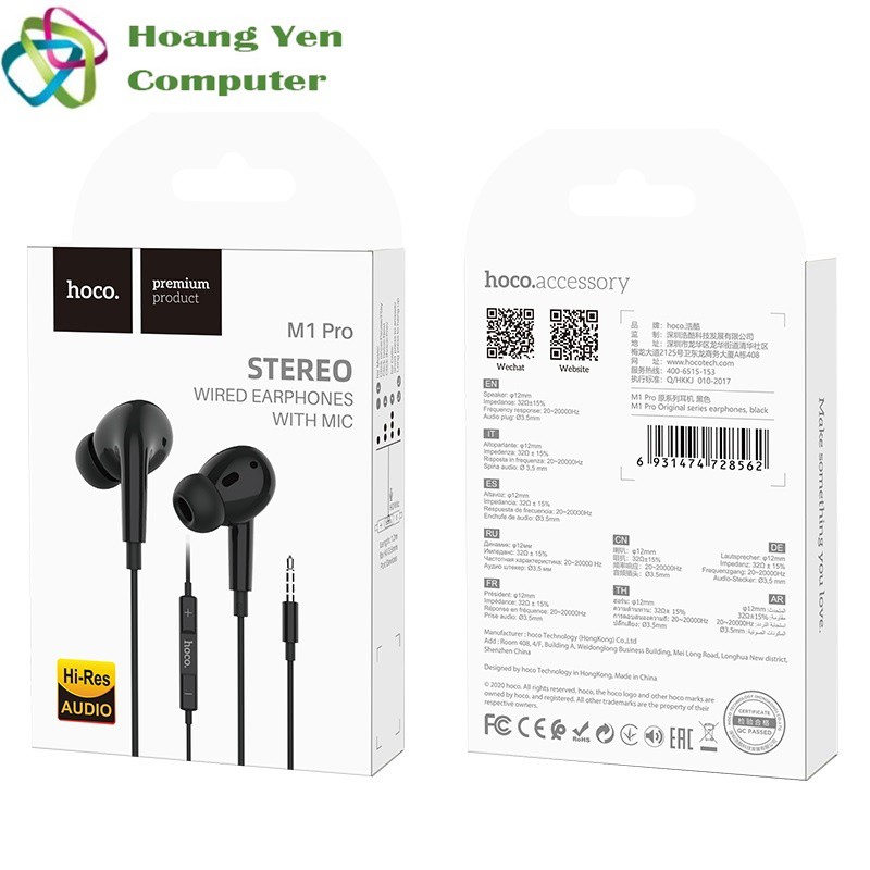 [MẪU MỚI] Tai Nghe Nhét Tai Hoco M1 PRO Chính Hãng - Bảo Hành 3 Tháng | Tai Nghe IPhone