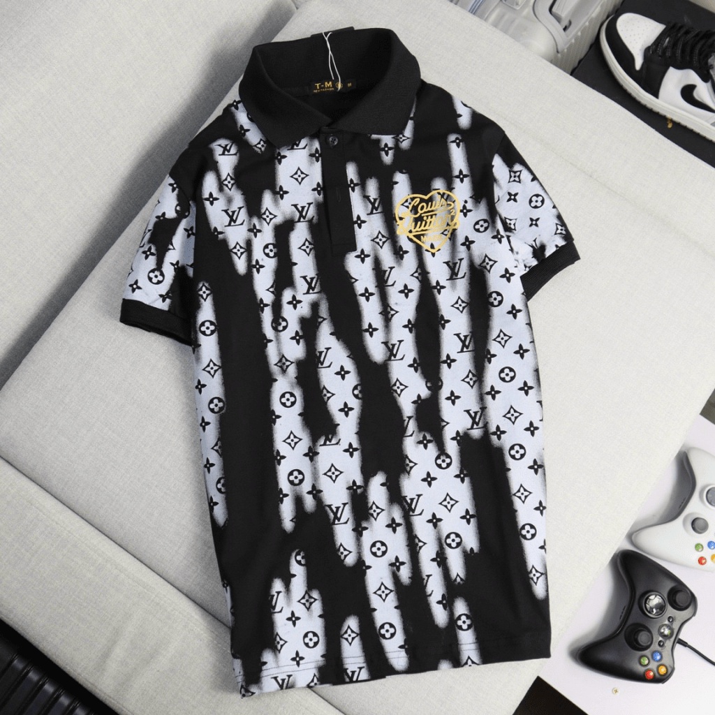 Áo Thun Nam Cổ Trụ Loang Màu Logo Đẹp Form Chuẩn Đủ Size Co Giãn Tốt Phong Cách Trẻ Trung Lịch Lãm [NEW UNISEX]