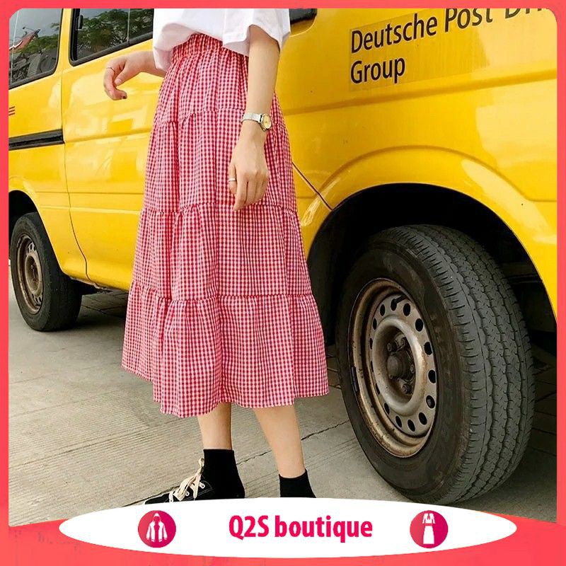 Chân Váy Midi Xòe Caro DÁNG CHỮ A CẠP CHUN | BigBuy360 - bigbuy360.vn