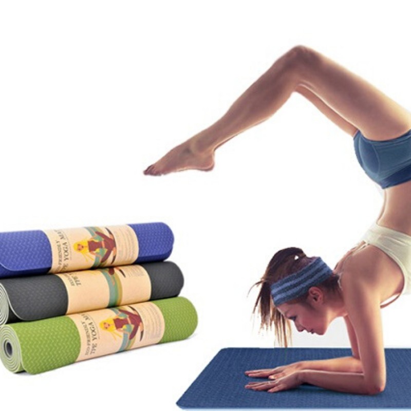Thảm Tập Yoga 2 Lớp Thảm GYM chống trượt tập thể dục tại nhà (Màu giao ngẫu nhiên)