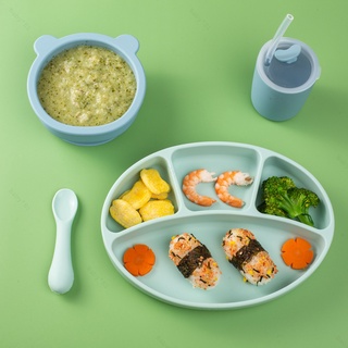 KHAY ĂN DẶM SILICONE, KHAY SILICONE 4 NGĂN BABYSI CHO BÉ ĂN DẶM