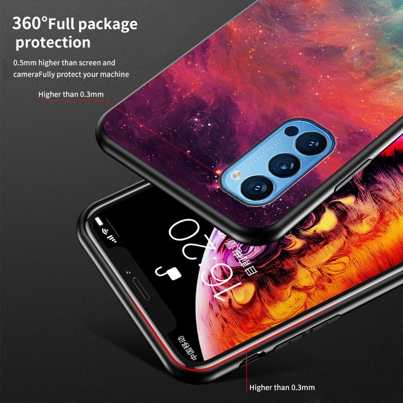 Ốp Điện Thoại Kính Cường Lực Màu Sắc Phản Quang Cho Realme 7 GT Neo2 Master Edition 7i C17 Narzo 50A 50i 30A 20
