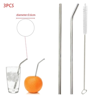 Set 2 ống hút bằng thép không gỉ kèm cọ rửa tiện lợi