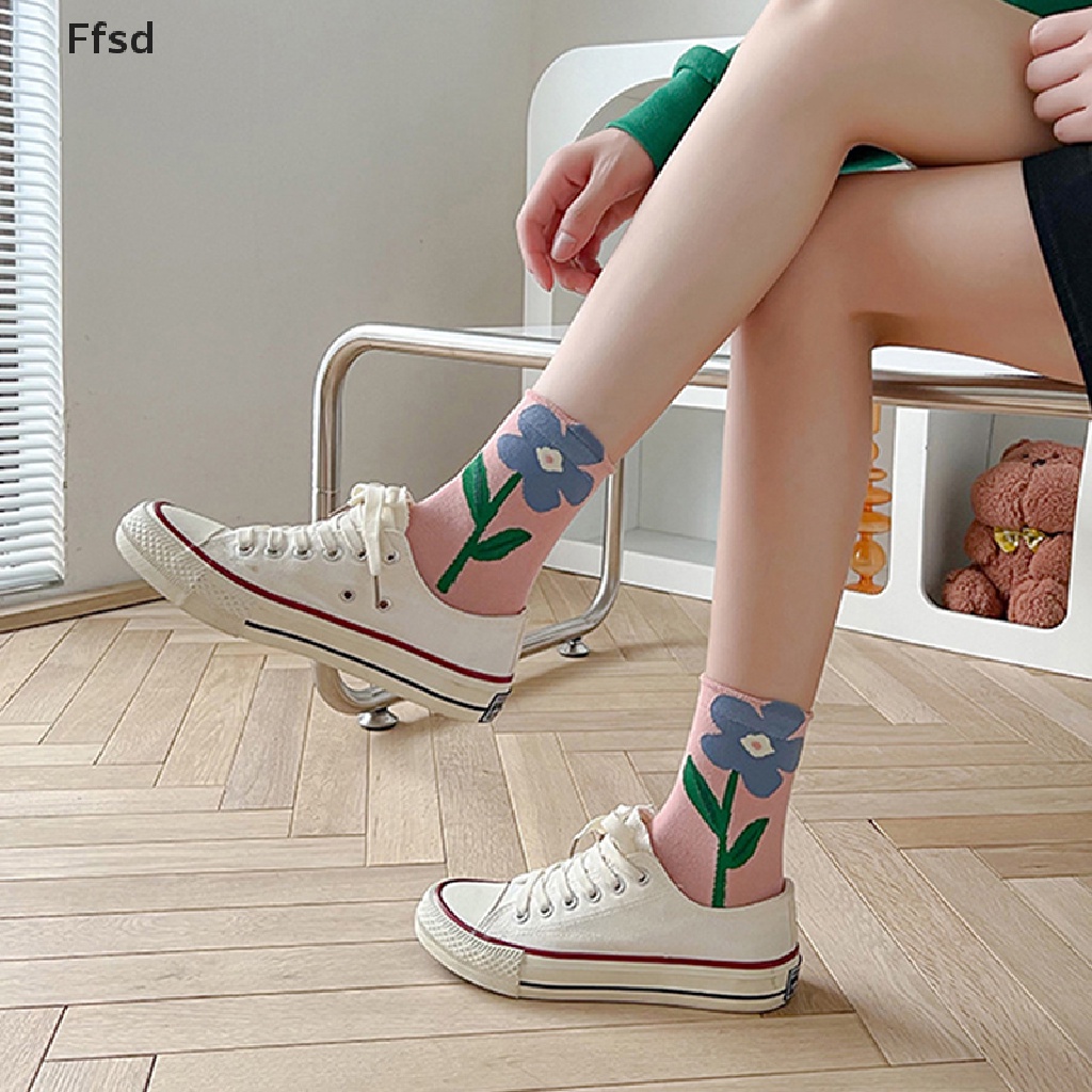 {Ffsd} Vớ Cotton Cổ Vừa Họa Tiết Hoa Lolita Nhật Bản Ngọt Ngào Hợp Thời Trang Mới Cho Nữ * Bán Chạy
