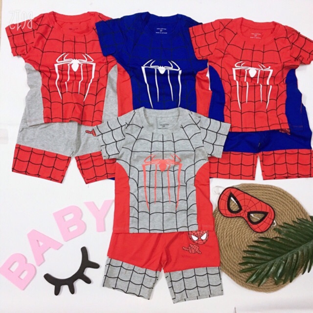 Bộ đồ spider man nhện kèm mặt nạ Bo061