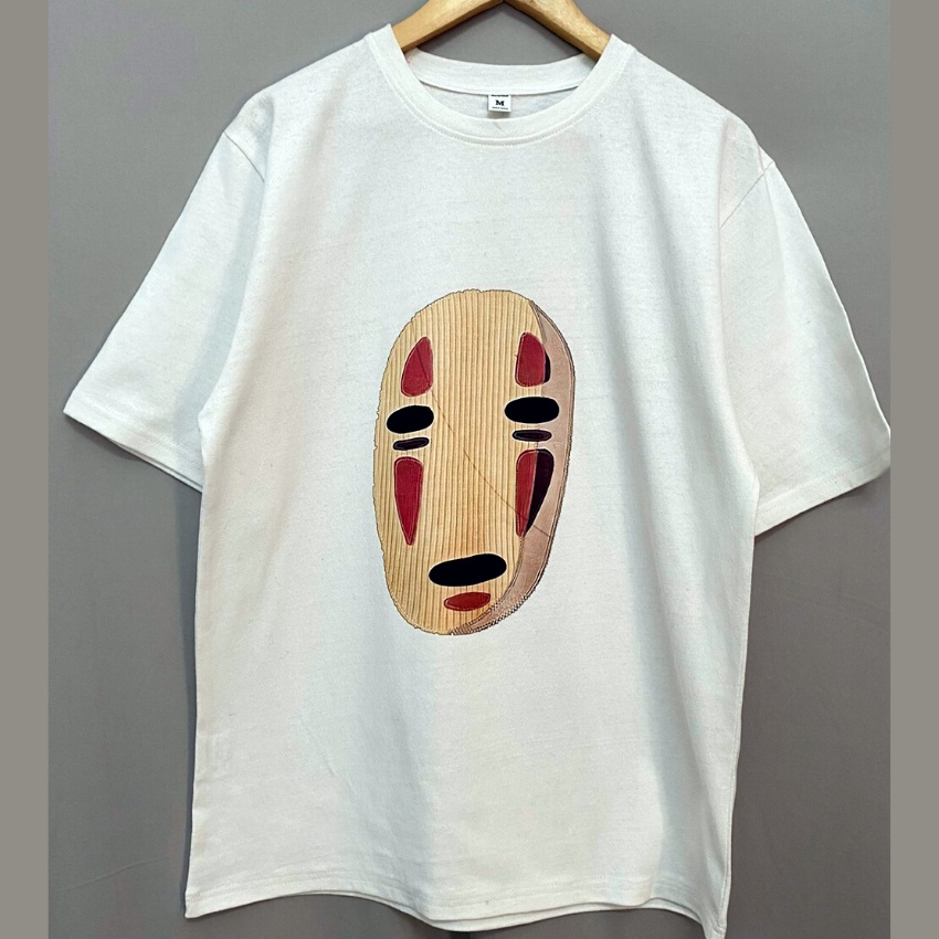 Áo phông hình Vô Diện  from rộng, cổ tròn, 100% cotton