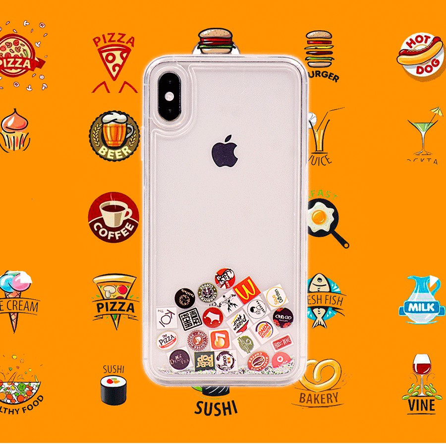 Ốp Iphone Oppo Nhũ chảy Fastfood F11 F9/A7/A5s F11Pro/K3 F7 A50s A30s A3s J8 A6+ A20 A30 A10 A7 2018 Huawei Nova3i